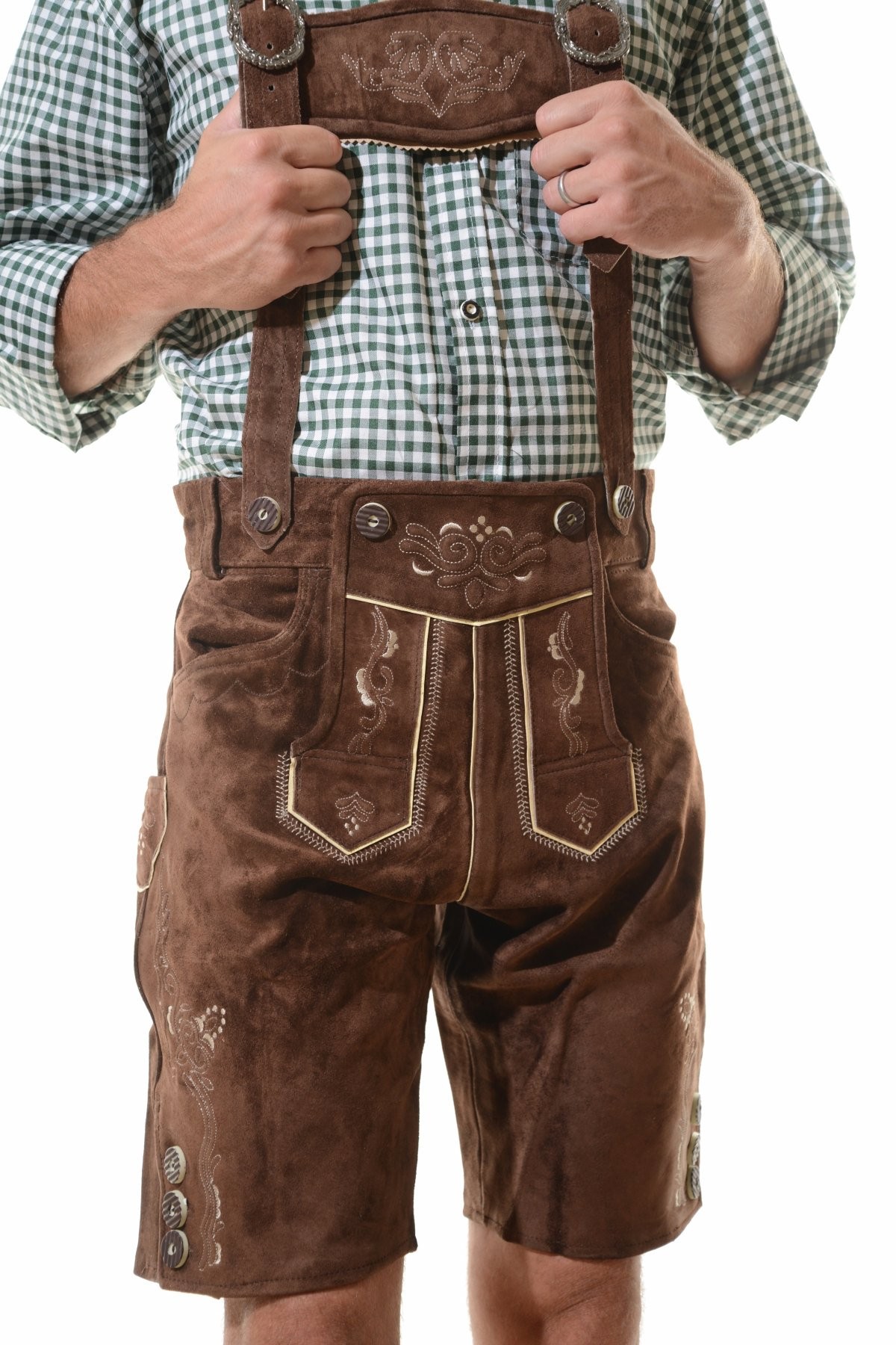 Costumes Lederhose Leather Pants Oktoberfest Leather Pants with Belt 46-64 
