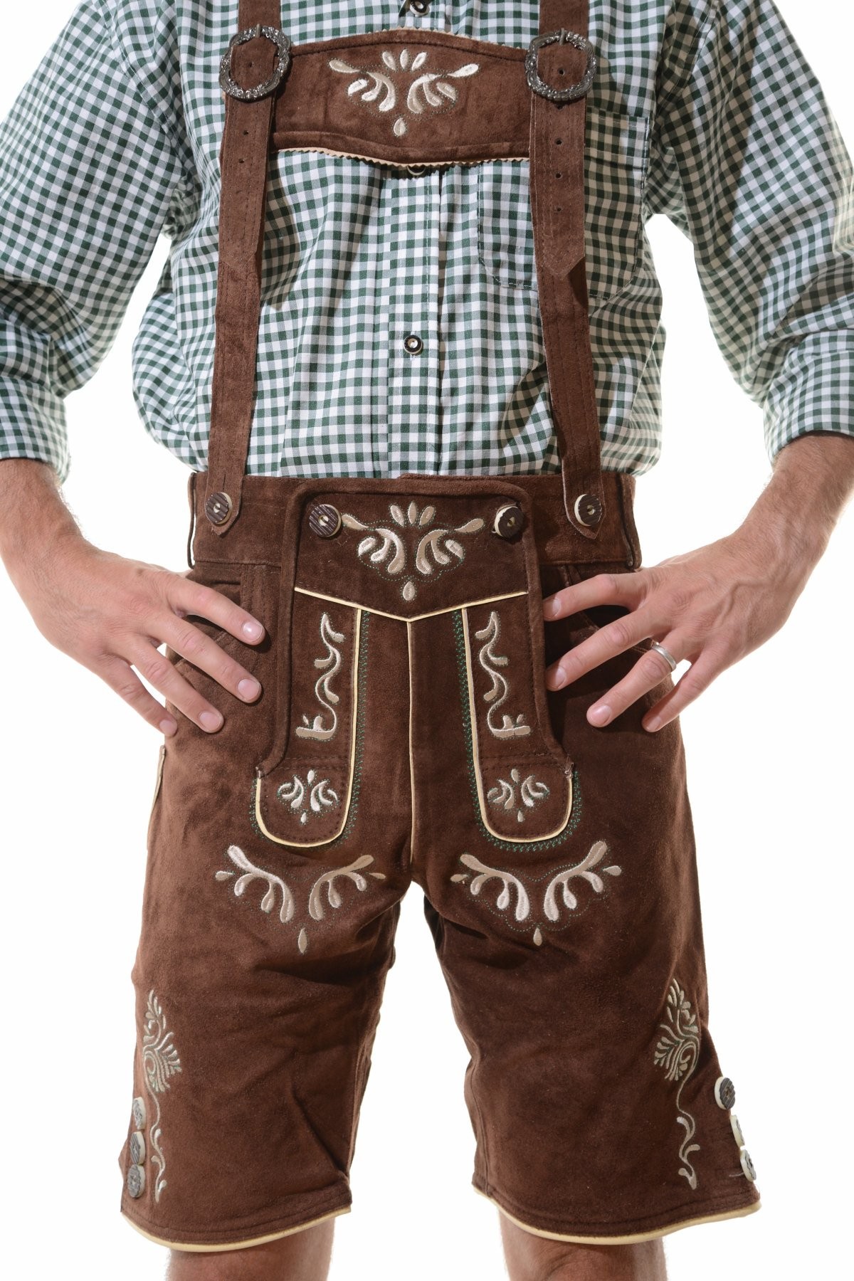Bavarian Oktoberfest Lederhosen Lamb Antique Leather Tracht Shorts  #JODLER 